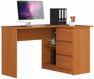 Ak furniture Rohový psací stůl B16 124 cm olše pravý