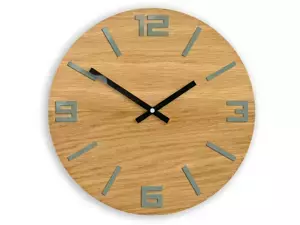 ModernClock Nástěnné hodiny Arabic Wood hnědo-šedé