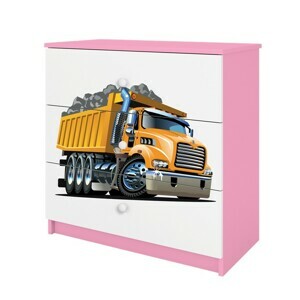 Kocot kids Komoda Babydreams 80 cm náklaďák růžová