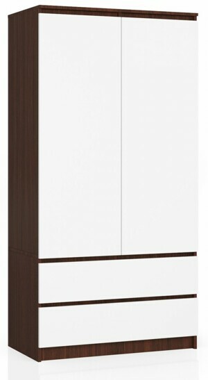Ak furniture Šatní skříň Star 90 cm wenge/bílá