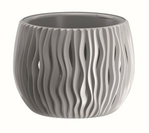 Prosperplast Kulatý květináč Sandy šedý, varianta 18 cm