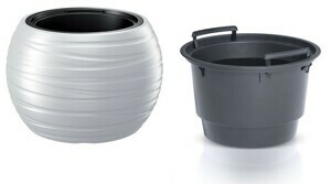 Prosperplast Květináč kulatý s vkladem MAXE bílý, varianta 39,6 cm