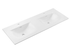 Comad Dvojité keramické zápustné umyvadlo Sky1 120 cm matné bílé