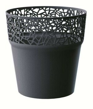 Prosperplast Květináč s krajkou Tree antracit, varianta 12 cm