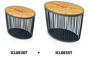 Prosperplast Set 2 univerzálních oválných košů s bambusovými víky CLUBO 30+55l antracit