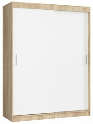 Ak furniture Šatní skříň CLP Mono 150 cm dub sonoma/bílá
