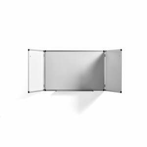 Biela magnetická tabuľa TRACEY, trojdielna, 1800x600 mm