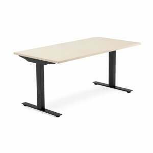 Psací stůl MODULUS, T-nohy, 1600x800 mm, černý rám, bříza