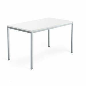Psací stůl QBUS, 4 nohy, 1400x800 mm, stříbrný rám, bílá