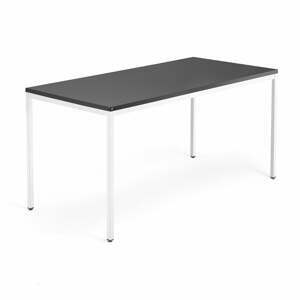Jednací stůl QBUS, 4 nohy, 1600x800 mm, bílý rám, černá