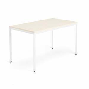 Psací stůl QBUS, 4 nohy, 1400x800 mm, bílý rám, bříza