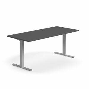 Psací stůl QBUS, T-nohy, 1800x800 mm, stříbrná podnož, černá