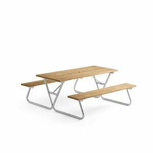 Extra dlhý záhradný stôl s lavicou PICNIC PINE, 1800 mm, hnedá