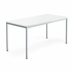 Psací stůl QBUS, 4 nohy, 1600x800 mm, stříbrný rám, bílá
