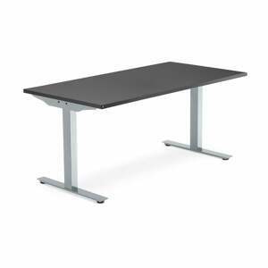 Psací stůl MODULUS, T-nohy, 1600x800 mm, stříbrný rám, černá