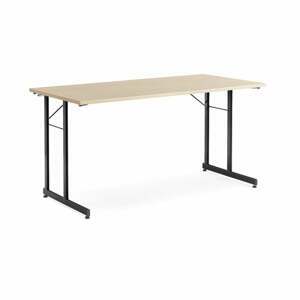 Rokovací stôl Claire, 1400x700 mm, brezový laminát/čierna