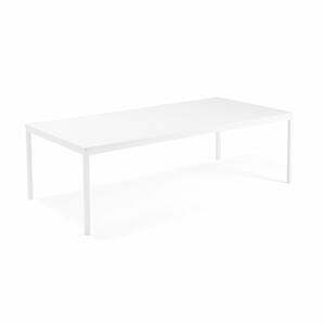 Jednací stůl QBUS, 2400x1200 mm, 4 nohy, bílý rám, bílá