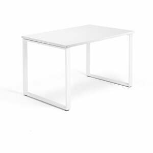 Psací stůl QBUS, O-podnož, 1200x800 mm, bílý rám, bílá