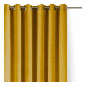 Sametový dimout závěs v hořčicové barvě 400x300 cm Velto – Filumi