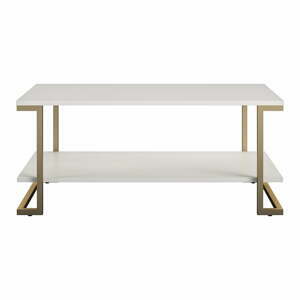 Konferenční stolek v bílo-zlaté barvě CosmoLiving by Cosmopolitan Camila, 106 x 45 cm