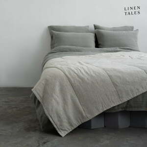 Lněný prošívaný přehoz v přírodní barvě 140x220 cm Melange – Linen Tales