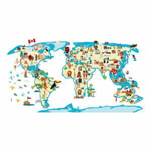 Dětská mapa 110x60 cm World Map Ethnic Tour – Ambiance