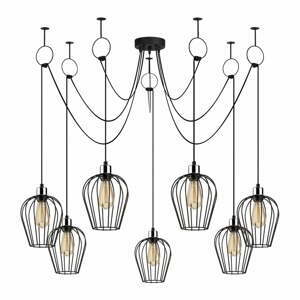 Černé závěsné svítidlo pro 6 žárovek Opviq lights Tel