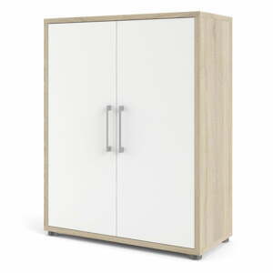 Modulární knihovna v bílo-přírodní barvě v dekoru dubu 89x113 cm Prima – Tvilum
