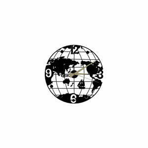 Černé nástěnné hodiny Globe Clock, ⌀ 50 cm