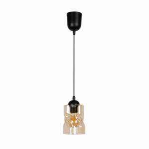 Černé závěsné svítidlo se skleněným stínidlem ø 10 cm Felis – Candellux Lighting