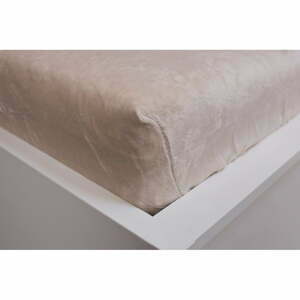 Krémové napínací prostěradlo z mikroflanelu 90x200 cm Basic – Jerry Fabrics