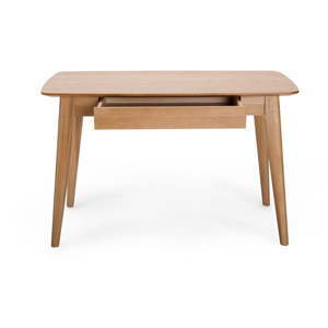 Psací stůl se zásuvkou a nohami z dubového dřeva Unique Furniture Rho, 120 x 60 cm