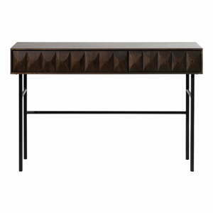 Tmavě hnědý konzolový stolek s deskou v dubovém dekoru 39x117 cm Latina – Unique Furniture