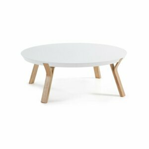 Bílý konferenční stolek Kave Home Solid, Ø 90 cm