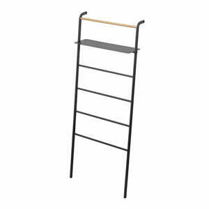 Černý věšák s poličkou YAMAZAKI Tower Ladder
