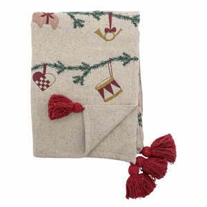 Krémová deka s vánočním motivem 130x160 cm Yule – Bloomingville