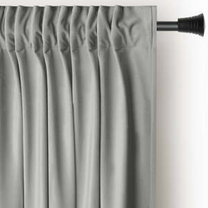 Šedý sametový dimout závěs 140x245 cm Pleat – Restilo