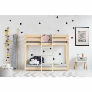 Patrová dětská postel z borovicového dřeva 90x190 cm CLP - Adeko