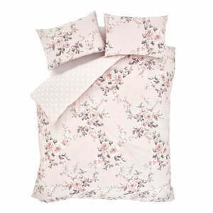 Prodloužené růžové povlečení na dvoulůžko 260x220 cm Canterbury Floral – Catherine Lansfield
