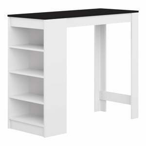 Bílý barový stůl s černou deskou 115x50 cm Aravis - TemaHome