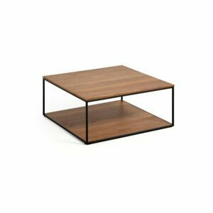 Hnědý konferenční stolek s deskou v dekoru ořechového dřeva 80x80 cm Yona - Kave Home