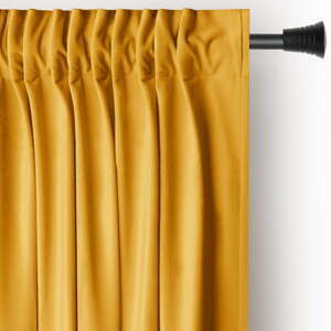 Žlutý sametový dimout závěs 140x245 cm Pleat – Restilo