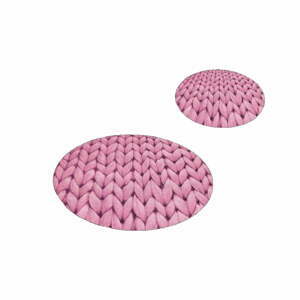 Růžové koupelnové předložky v sadě 2 ks ø 60 cm – Mila Home