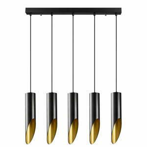 Černé závěsné svítidlo pro 5 žárovek Opviq lights Kesik