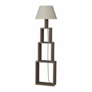 Volně stojící lampa se světle šedým stínítkem Homitis Tower