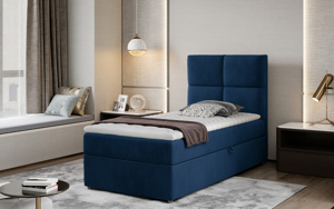 Moderní box spring postel Garda 90x200, modrá Monolith