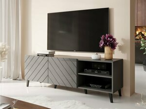 Moderní televizní stolek Itálie 150 , šedá / šedý lesk