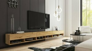 TV stolek Lebeno 300, dub wotan s LED osvětlením