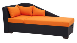 Kvalitní pohovka/postel Silva, oranžová Roh: Orientace rohu Pravý roh