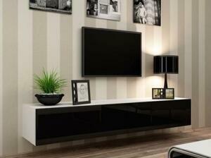 Moderní televizní stolek Igore 180, bílá/černý lesk